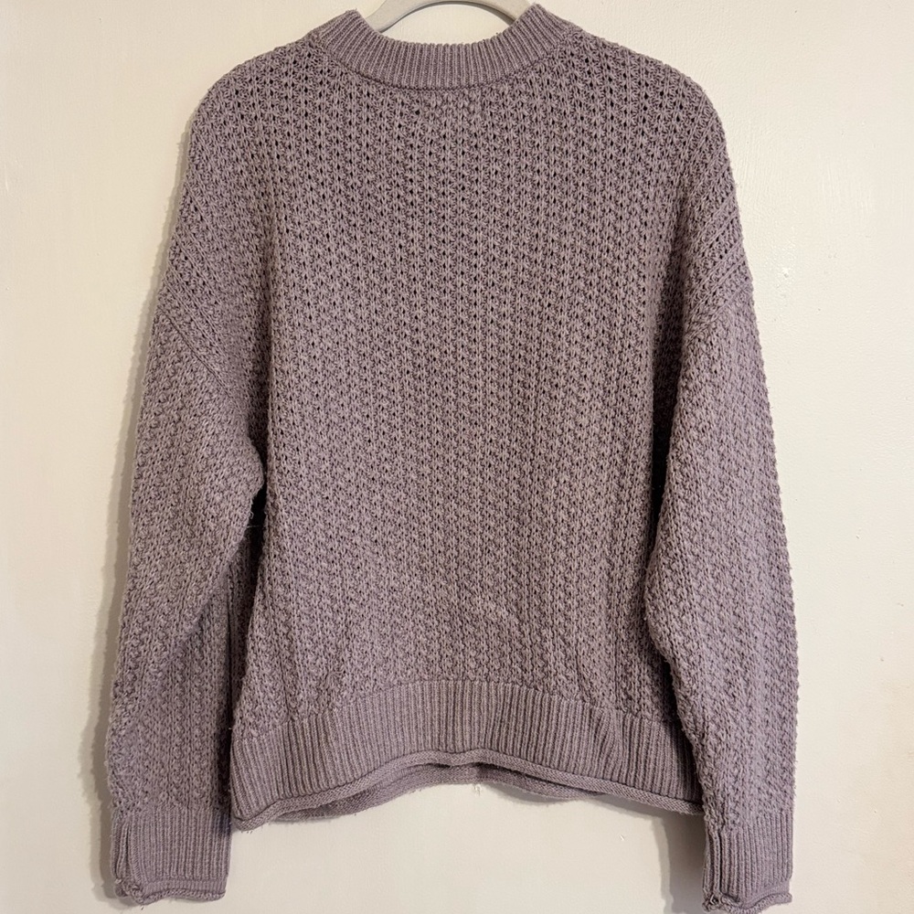 Lavender Knit Crew Neck Sweater - Picture 2 of 4